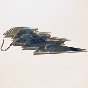 3/$15 Lightning Look Reflective Bolt Earrings